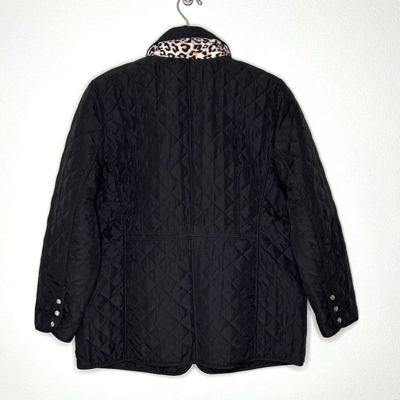 Chico's Quilted Jacket in Black and Leopard Size 3P (16-18) *NWT* - Picture 4 of 10